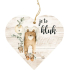 Bohemia Gifts Dekoratives Herz aus Holz mit Aufdruck It's a boy 12 cm