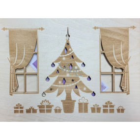 Albi Geldtasche Weihnachtsbaum aus Holz 24 x 18 x 0,9 cm