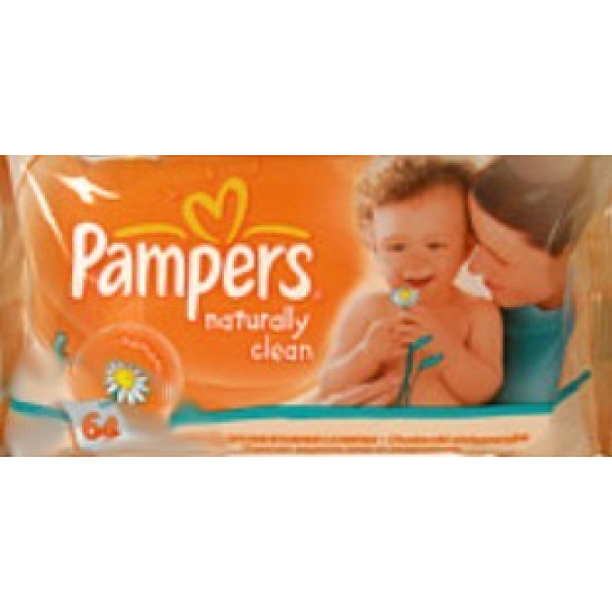 Pampers Naturally Clean Feuchttücher 64 Stück