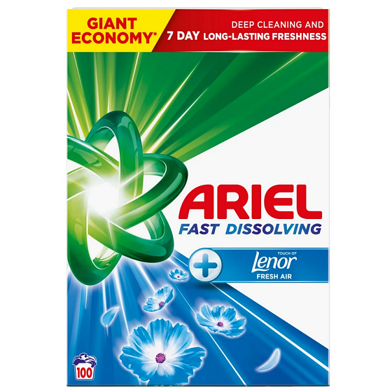 Ariel Waschmittel Aqua Puder Touch of Lenor 100 Wäschen, 5,5 kg
