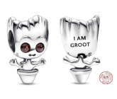 Charms Sterling Silber 925 Marvel Guardians of the Galaxy Tanzender Groot, Perle für Armband