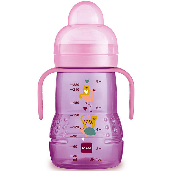 Mam Trainer Flasche für den einfachen Übergang vom Stillen oder von der Flasche zum Becher 4+ Monate Purple 220 ml