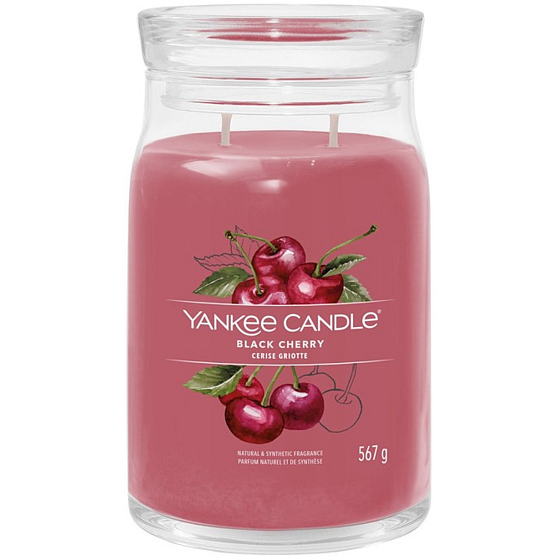 Yankee Candle Black Cherry - Reife Kirsche duftende Kerze Signature großes Glas 2 Dochte 567 g