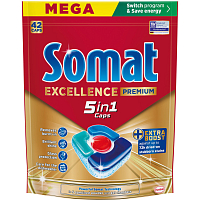Somat Tabletten für Geschirrspüler Excellence Premium 5in1, 42 Stk.