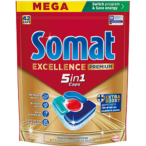 Somat Tabletten für Geschirrspüler Excellence Premium 5in1, 42 Stk.