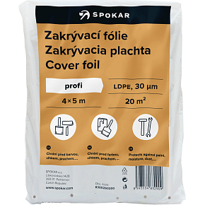 Spokar Abdeckfolie zum Malen, 30 µ, 20 m², 4 × 5 m