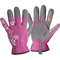 Picea Arbeits手schuhe kombiniert mit Leder in der Handfläche, rosa, Größe 7, 1 Paar