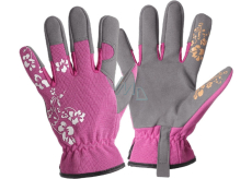 Picea pracovní rukavice kombinované s kůží ve dlani, růžové, velikost 7, 1 pár
