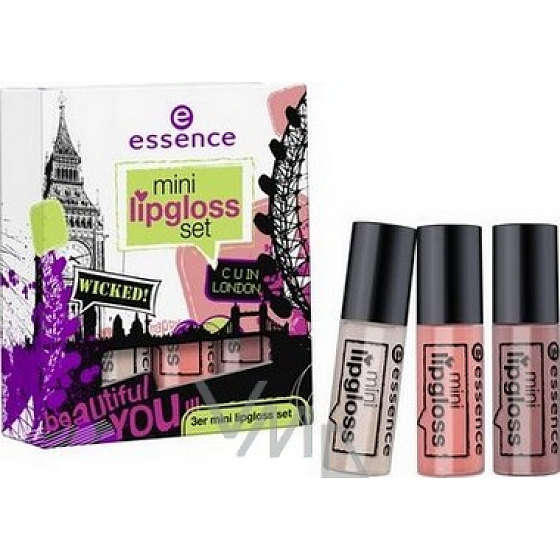 Essence Mini Lipgloss Mini-Set Lipglosses 04 London Calling 3x2 ml, kosmetisches Set