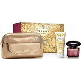 Versace Crystal Noir Eau de Toilette 90 ml + Körperlotion 100 ml + goldene Handtasche, Geschenkset