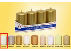 Lima Candle glatter weißer Metallzylinder 40 x 70 mm 4 Stück