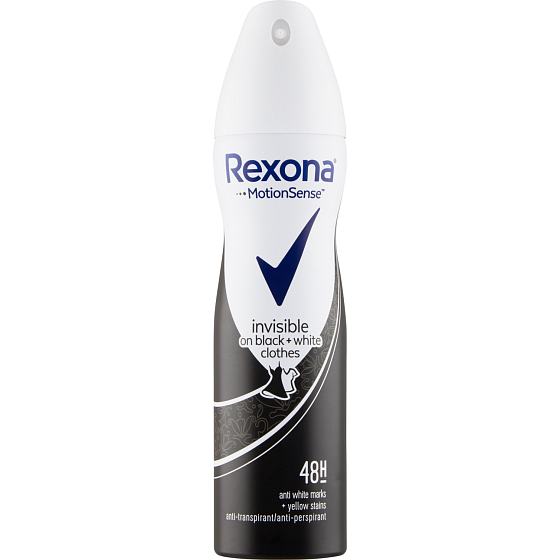 Rexona Antitranspirant Unsichtbar auf Schwarz + Weiß Kleidung, 150 ml
