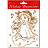 Fensterfolie ohne Leim Engel mit Goldglitter mit Glocken 18 x 15 cm