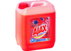 Ajax auf Böden und Oberflächen Floral Fiesta Rote Blumen universelles Reinigungsmittel, Mohn, 5 l