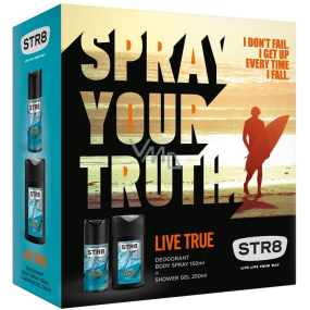 Str8 Live True Deodorant Spray für Männer 150 ml + Duschgel 250 ml, Kosmetikset