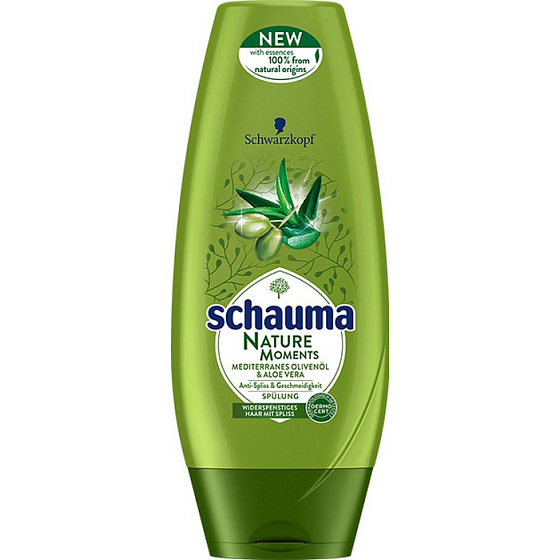Schauma Nature Moments Mediterranes Olivenöl und Aloe Vera Regenerierender Anti-Fingering-Haarbalsam 200 ml