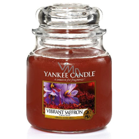 Yankee Candle Vibrant Saffron - Lebende Safran-Duftkerze Klassisches mittleres Glas 411 g