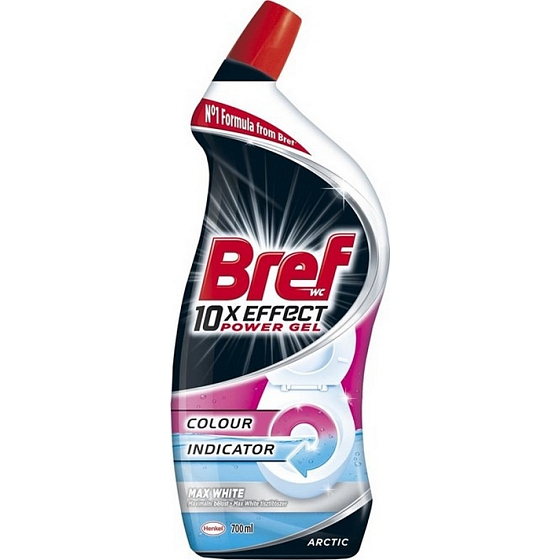 Bref 10x Effekt Power Gel Max White Arktischer flüssiger Toilettenreiniger gegen Kalk 700 ml