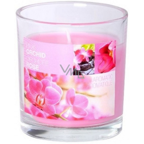 Bolsius Aromatic Pink Orchid - Duftkerze mit rosa Orchideen in Glas 72 x 80 mm 320 g Brenndauer 39 Stunden