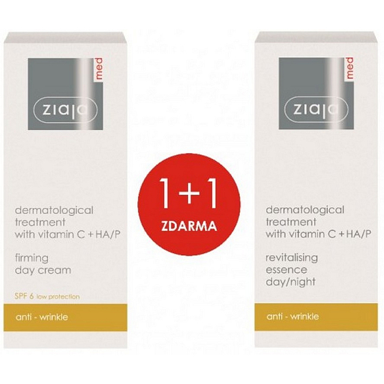 Ziaja Med Dermatitis Vitamin C & Hyaluronic straffende Tagescreme 50 ml + Med Dermatitis Vitamin C & Hyaluronic Essenz 30 ml, Duopack