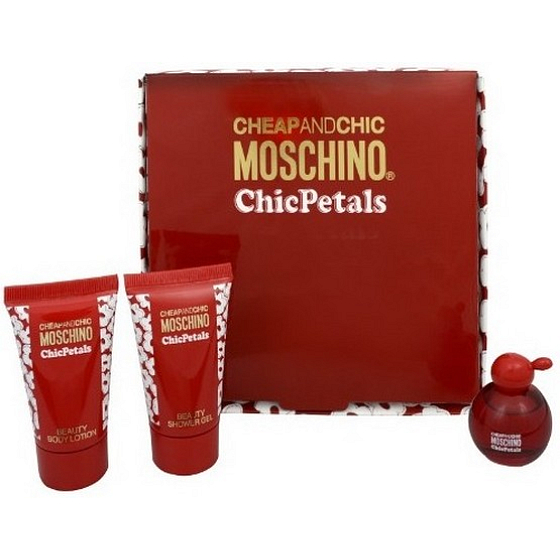 Moschino Cheap And Chic Chic Blütenblätter Eau de Toilette 4,9 ml + Körperlotion 25 ml + Duschgel 25 ml