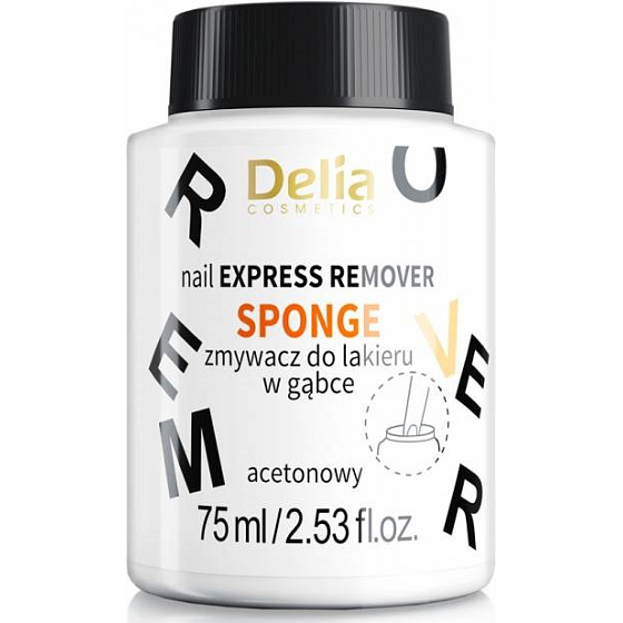 Delia Cosmetics Aceton Nagellackentferner mit einem 75 ml Schwamm