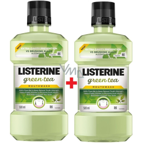 Listerine Green Tea Mundwasser zur Stärkung des Zahnschmelzes 2 x 500 ml, Duopack