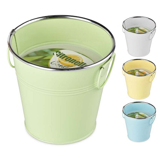 New Garden Citronella-Repellent-Duftkerze im Dosen-Eimer 140 x 138 mm, Farbmix