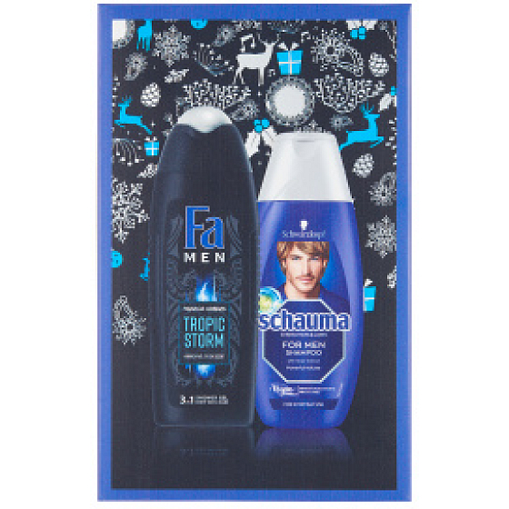 Fa Men Tropic Storm Duschgel 250 ml + Schauma Men Haarshampoo 250 ml, Kosmetikset