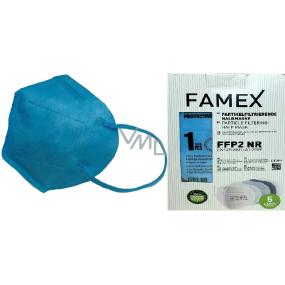 Famex Respirator Mundschutz 5-lagige FFP2 Gesichtsmaske blau 10 Stück