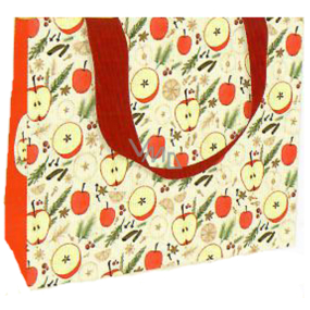 Nekupto Geschenkpapier Tasche mit Prägung 23 x 18 cm Weihnachtsäpfel