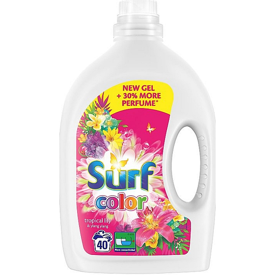 Surf Color Tropical Lily & Ylang Ylang Gel zum Waschen von Buntwäsche 40 Dosen 2 l