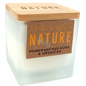 Heart & Home Nature Duftkerze Orangenschalen und Nelken Glas, Brenndauer bis zu 20 Stunden 80 g