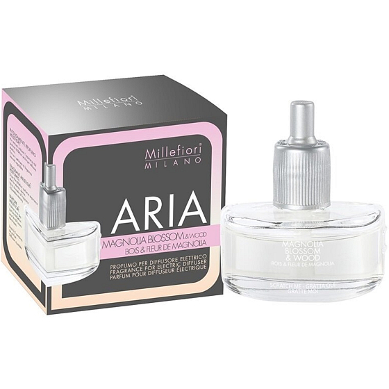 Millefiori Milano Aria Magnolia Blossom & Wood - Magnolia Blossom & Wood elektrischer Diffusor Nachfüllung duftend 6-8 Wochen 20 ml
