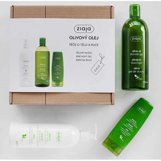 Ziaja Olivenöl Duschgel 500 ml + Körperlotion 400 ml + Hand- und Nagelcreme 80 ml, Kosmetikset