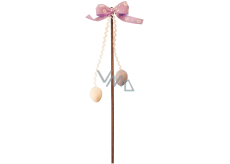 Dekorative Bommel mit Schleife und Eier rosa 21 cm