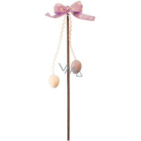 Dekorative Bommel mit Schleife und Eier rosa 21 cm