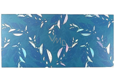 Albi Grußkarte Umschlag - Geld Umschlag Tapete Blätter auf Blau 9 x 19 cm