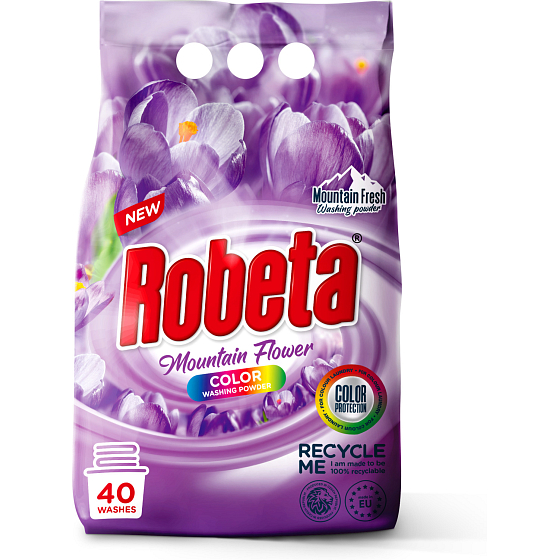 Robeta Mountain Flower Waschmittel für bunte Wäsche 3 kg, 40 Waschgänge