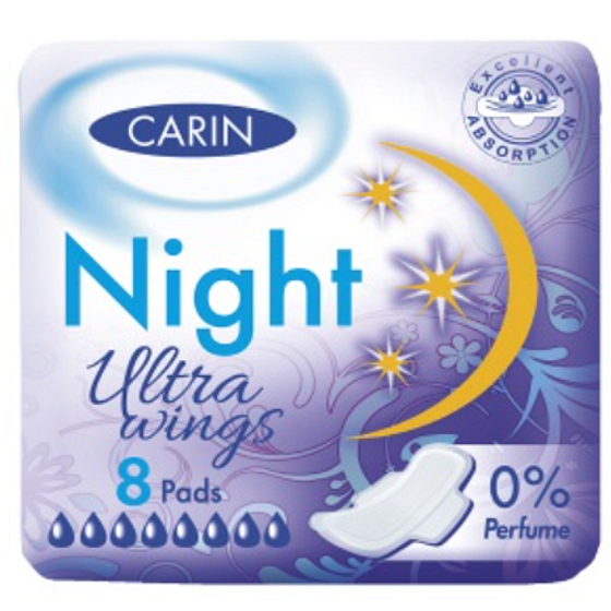 Carine Ultra Wings Night Intimeinsätze 8 Stück