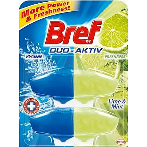 Bref Duo Aktiv Nachfüllen von flüssigem Toilettenblock aus Kalk und Minze 2 x 50 ml