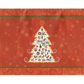 Nekupto Geschenk Kraftbeutel 23 x 18 x 10 cm roter Weihnachtsbaum