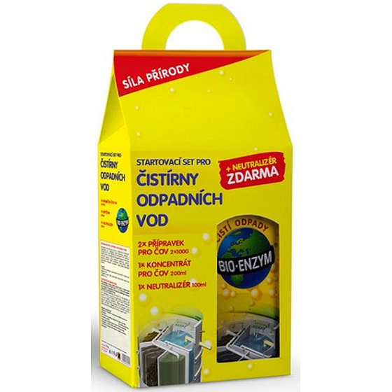 Bioenzym-Starter-Set für Kläranlagen 2 x Vorbereitung für die Kläranlage 2 x 100 g + 1 x Konzentrat für die Kläranlage 200 ml + 1 x Geruchsneutralisator 100 ml