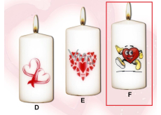 Lima Valentinstagskerze Laufendes Herz Kerze mit Aufdruck weiß Zylinder 50 x 100 mm 1 Stück