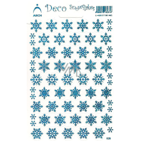Bogen Holographische dekorative Aufkleber Weihnachtsschneeflocken blau 1 Bogen