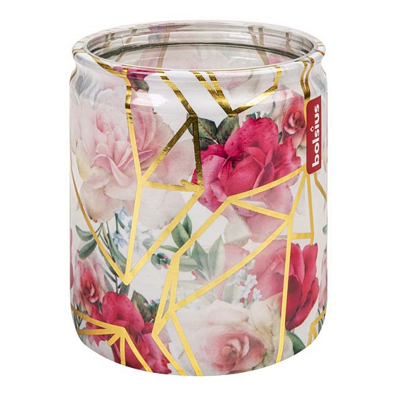 Bolsius Rose mit Kristallkerze in Glas 68 x 80 cm, Brenndauer 23 Stunden
