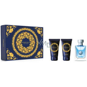 Versace pour Homme Eau de Toilette 50 ml + After Shave Balm 50 ml + Hair and Body Shampoo 50 ml, Geschenkset für Männer