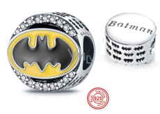 Sterling Silber 925 Batman mit kubischen Zirkonen, Perle für Armband