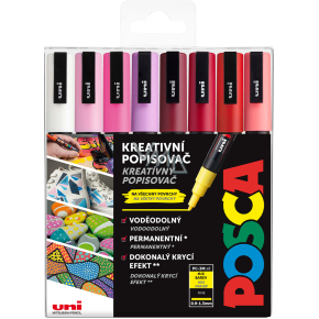 Posca Universal-Acrylmarker-Set 0,9 - 1,3 mm Love Mix aus warmen Tönen 8 Stück PC-3M