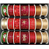 Nekupto Fabric Weihnachtsband Rot, rote Weihnachtsrosen 25 mm x 2,5 m